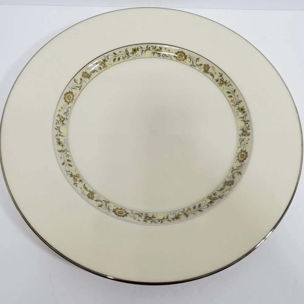 Lenox Springdale Cup Saucer Salad Dinner & Bread Plates 5 Pieces Platinum Trim
